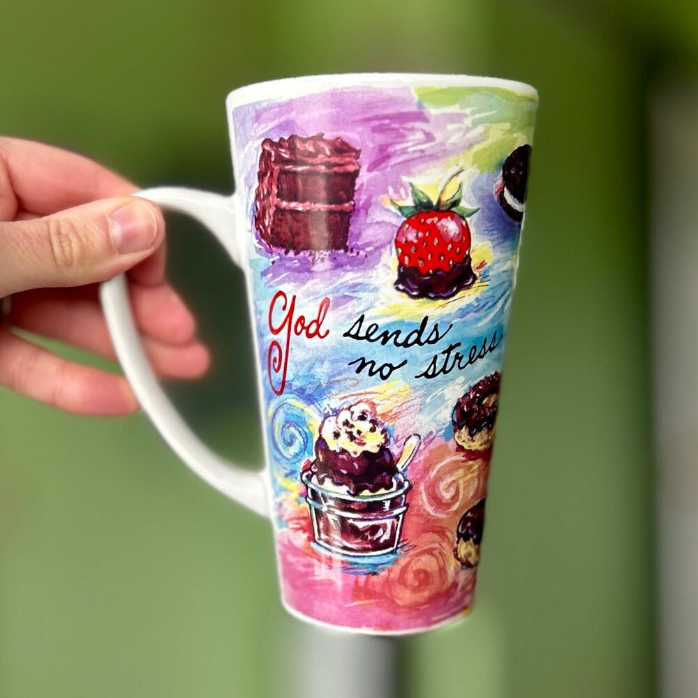 VTG Faith Based Desserts Sweets Silly Tall Kitchen Coffee Tea Mug - Picture 2 of 9